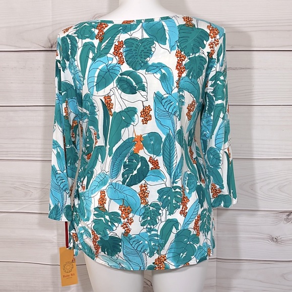 NWT Turquoise & White Tropical Ruby Rd Tunic Top Size XL - Picture 4 of 8